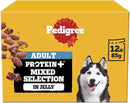 Pedigree Adult Dog Food Pouches Protein+ Chunks in Jelly 48 x 85 g Multipack