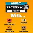 Pedigree Adult Dog Food Pouches Protein+ Chunks in Jelly 48 x 85 g Multipack