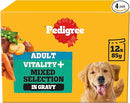 Pedigree Adult Dog Food Pouches Protein+ Chunks in Jelly 48 x 85 g Multipack